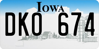 IA license plate DKO674