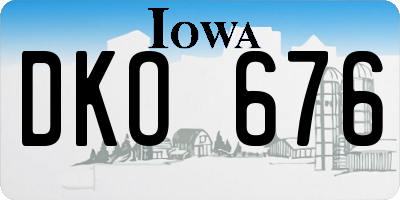 IA license plate DKO676