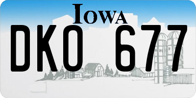 IA license plate DKO677