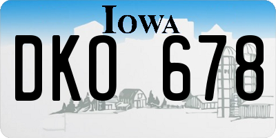 IA license plate DKO678