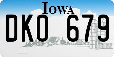 IA license plate DKO679