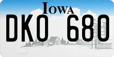 IA license plate DKO680