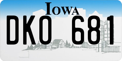 IA license plate DKO681