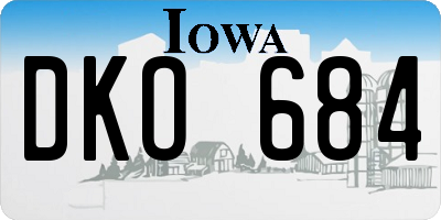IA license plate DKO684