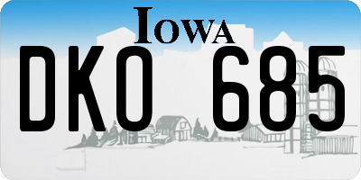 IA license plate DKO685