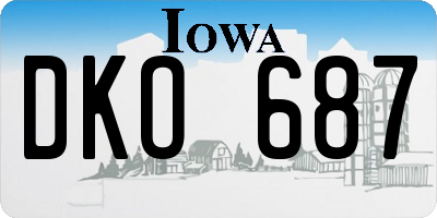IA license plate DKO687