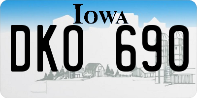 IA license plate DKO690