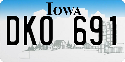 IA license plate DKO691