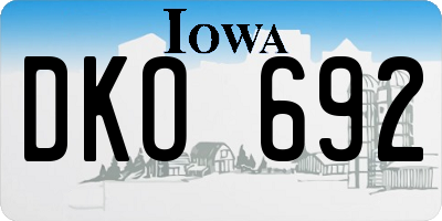 IA license plate DKO692