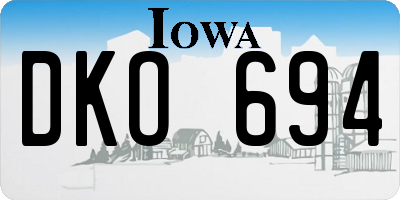 IA license plate DKO694