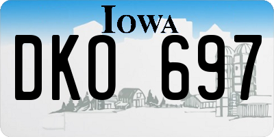 IA license plate DKO697