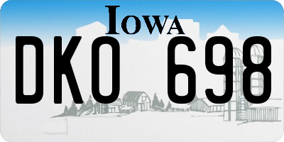 IA license plate DKO698