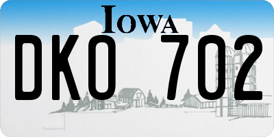 IA license plate DKO702