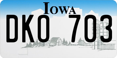 IA license plate DKO703