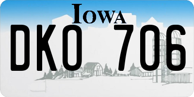 IA license plate DKO706