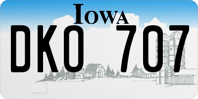 IA license plate DKO707