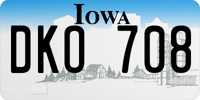 IA license plate DKO708