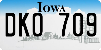 IA license plate DKO709