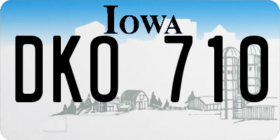 IA license plate DKO710