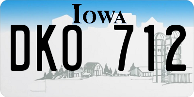 IA license plate DKO712