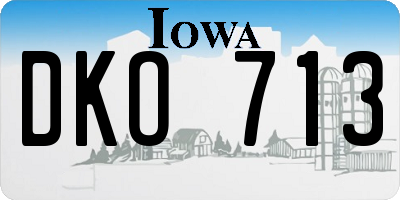 IA license plate DKO713