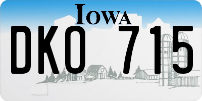 IA license plate DKO715