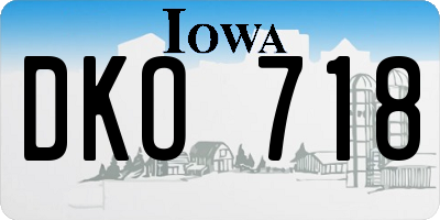 IA license plate DKO718