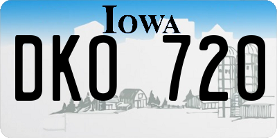 IA license plate DKO720