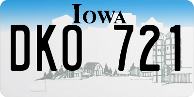 IA license plate DKO721