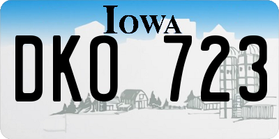IA license plate DKO723