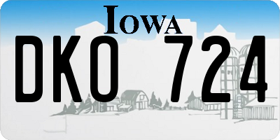 IA license plate DKO724
