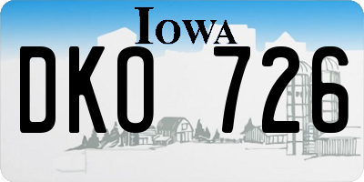 IA license plate DKO726