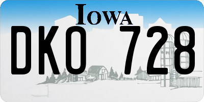 IA license plate DKO728