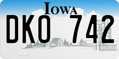 IA license plate DKO742