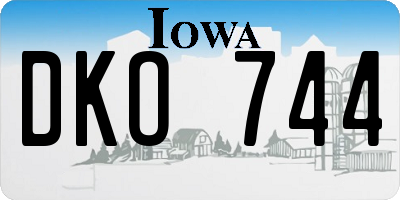 IA license plate DKO744