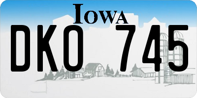 IA license plate DKO745