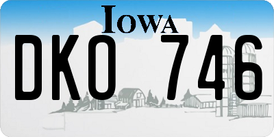 IA license plate DKO746