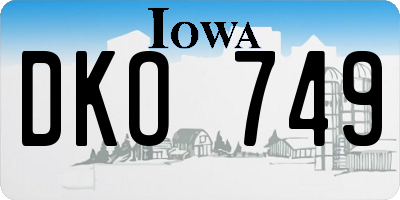 IA license plate DKO749