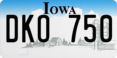 IA license plate DKO750
