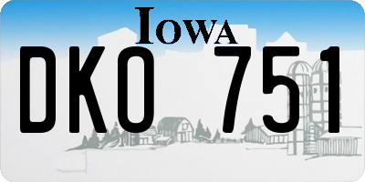 IA license plate DKO751
