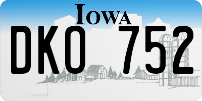 IA license plate DKO752