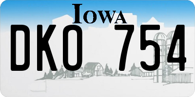 IA license plate DKO754
