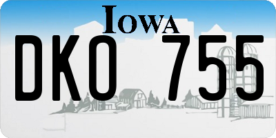 IA license plate DKO755