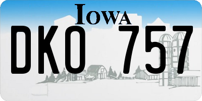 IA license plate DKO757