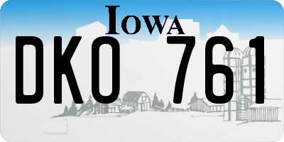IA license plate DKO761