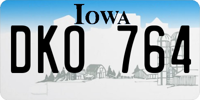 IA license plate DKO764