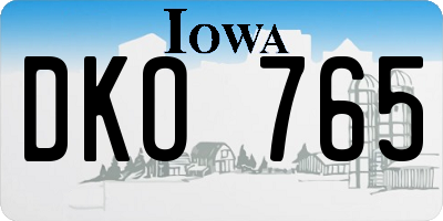 IA license plate DKO765