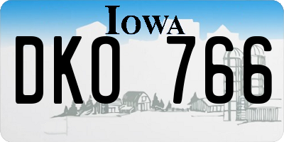 IA license plate DKO766