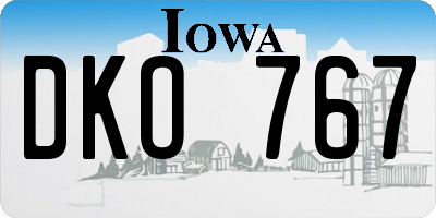 IA license plate DKO767