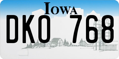 IA license plate DKO768